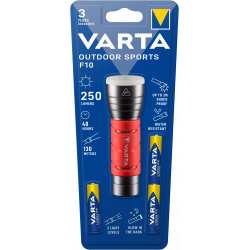 Varta - Torche LED Outdoor sport ROUGE + 3 piles AAA