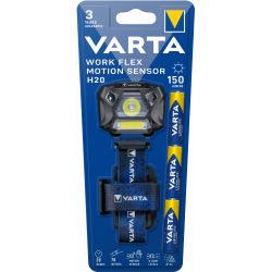 Varta - Lampe Frontale Workflex Motion Sensor H20 + 3 piles AAA incluses