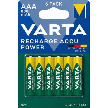 Varta - Pile rechargeable AAA 800mAh  blister de 6
