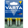 Varta - Piles Rechargeable Accu RECYCLED AAA 800 mAh Blister de 4 (pré-chargées)