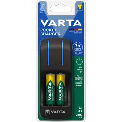 Varta - Pocket Chargeur + 4 piles rechargeables AA 1600 mAh