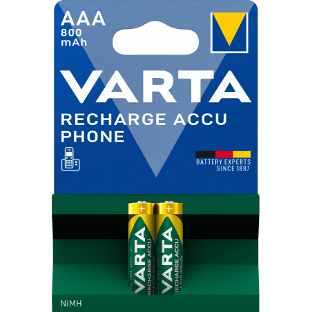 Varta - Pile rechargeable AAA 800 mAh Phone Accus blister de 2