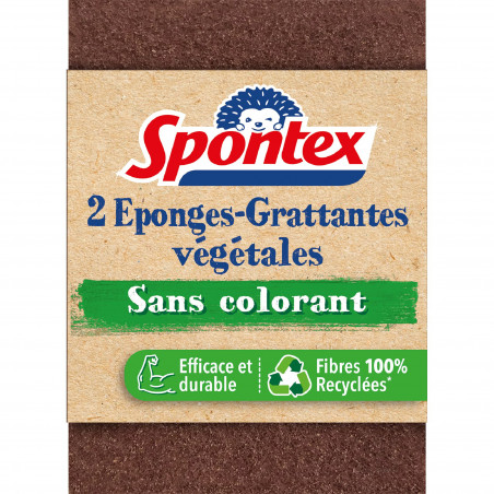 Spontex - 2 Eponges grattantes sans colorant