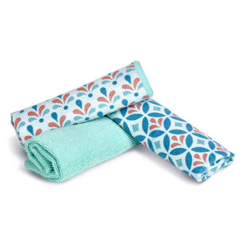 Spontex - 3 Lavettes Microfibre Mosaik