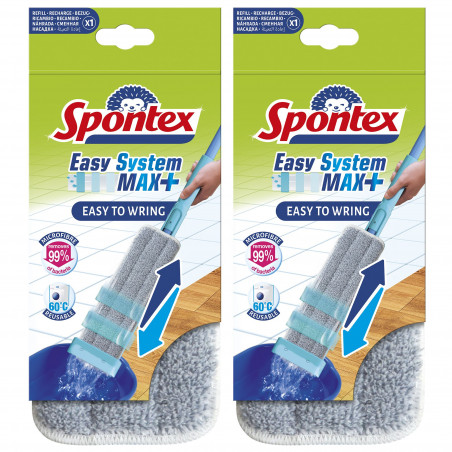 Spontex - 1 Lot de 2 Recharges Microfibre pour Balai Easy Max +