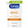 Pack de 12 - Sanex Eco recharges gel douche Essentiel Peau Sèche 500ml