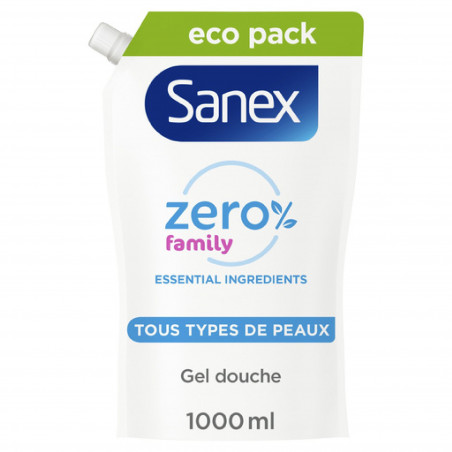 Eco recharge Gel douche Sanex Essentiel Famille 1L