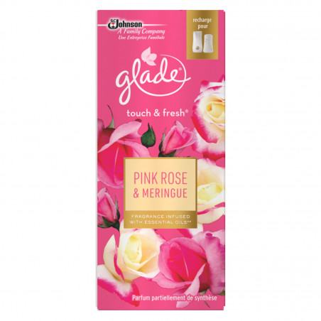 GLADE - PACK DE 4 ELEGANCE TOUCH & FRESH RECHARGE PINK ROSE & MERINGUE 10 ML