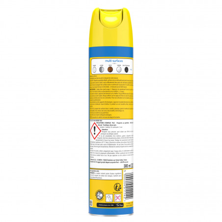 Pliz® AEROSOL  BRILANCE & SOIN NETTOYANT MULTI SURFACES FRAICHEUR CITRON VERT
