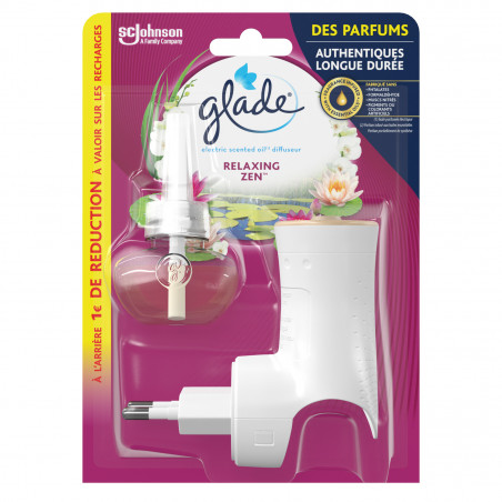 GLADE - PACK DE 2 ELECTRIC SCENTED OIL DIFFUSEUR RELAXING ZEN 1 DIFF + 1 RECH 20 ML