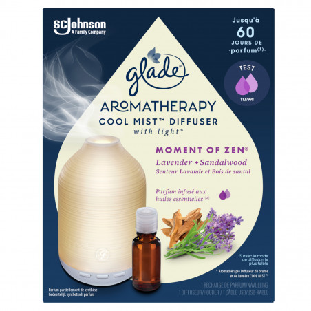 GLADE® AROMATHÉRAPIE - DIFFUSEUR ELECTRICQUE HUILES ESSENTIELLES- MOMENT OF ZEN LAVANDE & BOIS DE SA