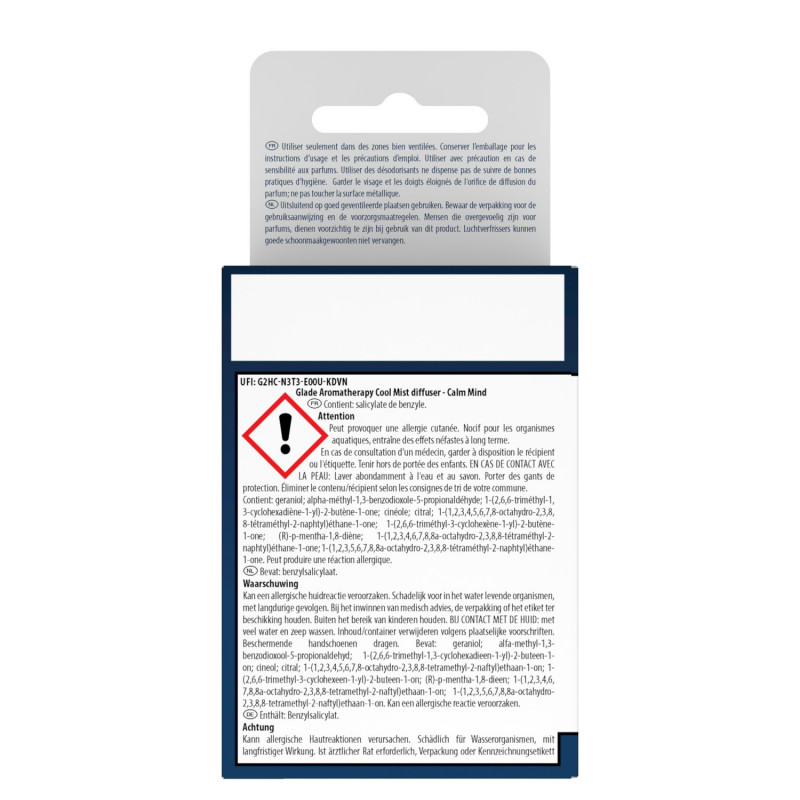 GLADE® AROMATHÉRAPIE - RECHARGE HUILES ESSENTIELLES - CALM MIND BERGAMOTE & CITRONNELLE