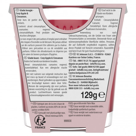 Glade® Bougie Design Cosy Apple & Cinnamon
