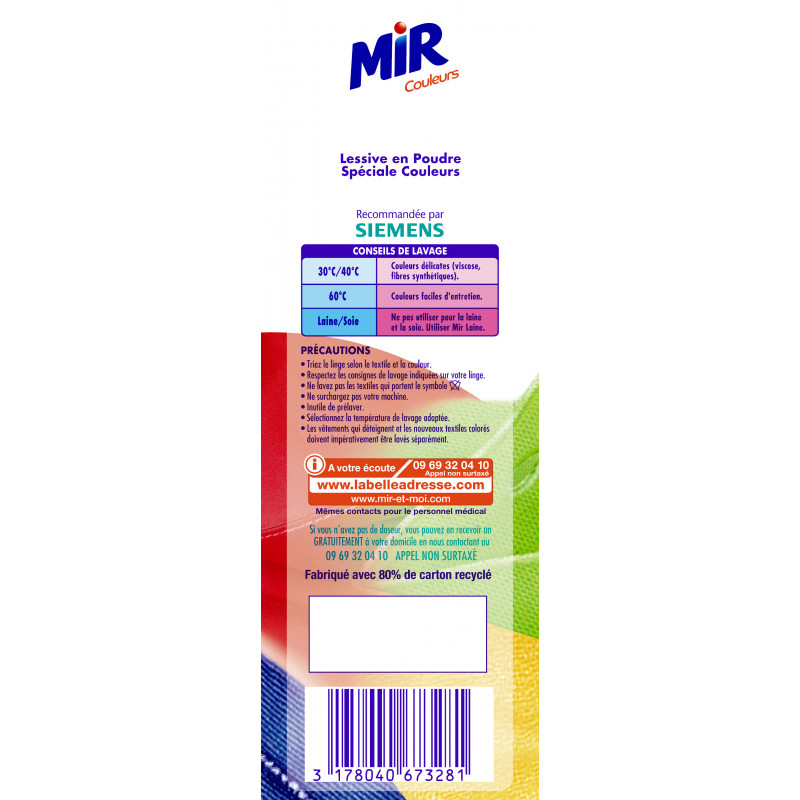 Mir Couleurs Poudre 1.945kg 27 mesures
