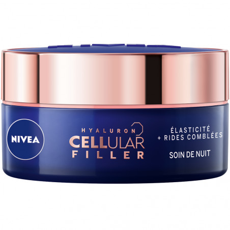 Nivea - Pack de 3 Crème anti-rides nuit Elasticité Acide Hyaluronique Hyaluron Cellular Filler 50ml