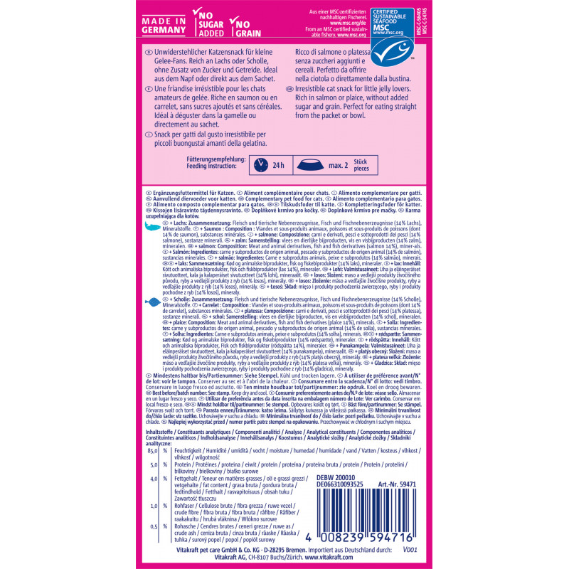 Vitakraft Jelly Lovers Snack pour Chat en Gelée au Poisson