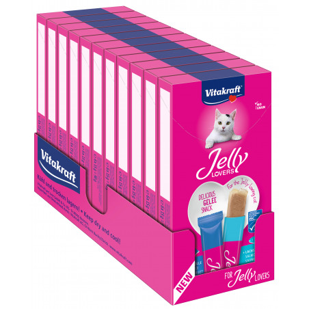 Vitakraft Jelly Lovers Snack pour Chat en Gelée au Poisson - Lot de 11 boîtes de 6 sachets de 15g