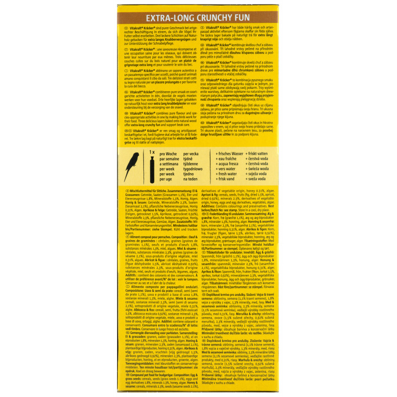 Vitakraft Kräcker Trio-Mix - Boîte de 3 friandises pour Perruches - Miel Sésame/Abricot Figue/Œuf Gr