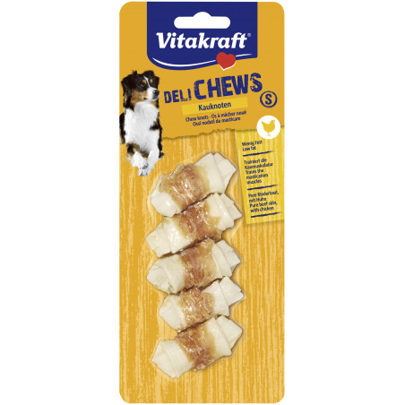 Vitakraft - Pack de 4 - Os à mâcher noués et Poulet pour petit Chien