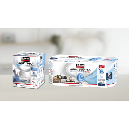 Absorbeur d'Humidité spécial Salle de Bain  (inclus 1 recharge) et 6 recharges en tabs neutres pour l'absorbeur d'humidité.