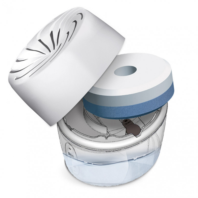 Absorbeur d'Humidité spécial Salle de Bain  (inclus 1 recharge) et 6 recharges en tabs neutres pour l'absorbeur d'humidité.