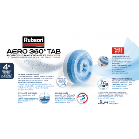 Absorbeur d'humidité Pure pour pièces de 20 m² (+ recharge neutre) & 4 recharges en tabs neutres pour l'absorbeur d'humidité Absorbeur d'humidité Pure pour pièces de 20 m² (+ recharge neutre) & 4 recharges en tabs neutres pour l'absorbeur d'humidité