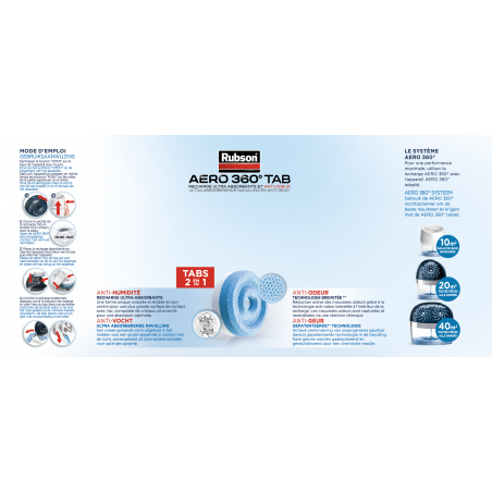 Absorbeur d'humidité Pure pour pièces de 20 m² (+ recharge neutre) & 4 recharges en tabs neutres pour l'absorbeur d'humidité Absorbeur d'humidité Pure pour pièces de 20 m² (+ recharge neutre) & 4 recharges en tabs neutres pour l'absorbeur d'humidité