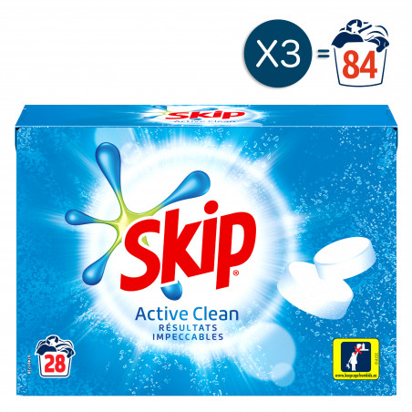 Skip - 78 lavages - Capsules 3en1 SKIP Lessive Fraîcheur Intense (Lot de  3x26)