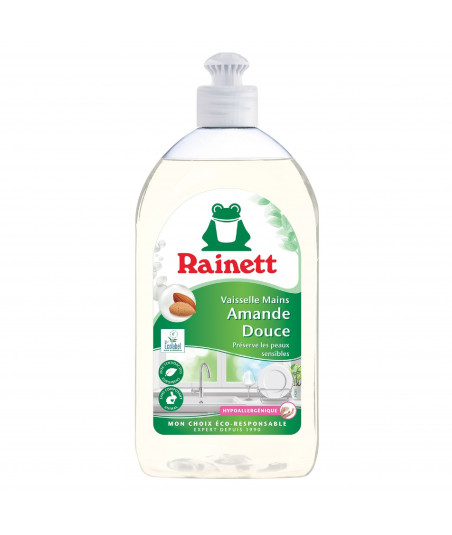 Pack de 3 - Rainett Liquide Vaisselle Ecologique Amande Douce 500ml