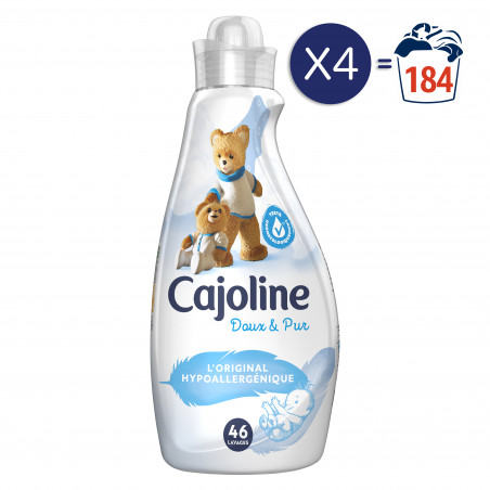 4x46 lavages - Adoucissants Concentrés Cajoline Doux & Pur Hypoallergénique Bébé (184 lavages)