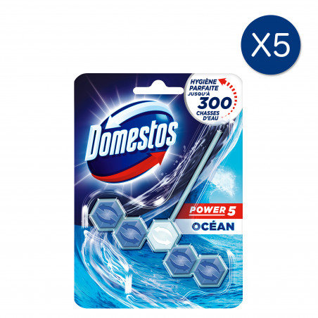 5 Blocs WC Domestos Power Five Océan (Lot de 5)