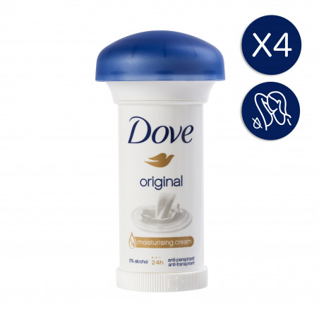 4x50ml Anti-Transpirants Stick Crème Dove Déodorant Original Protection 48h (Lot de 4x50ml )