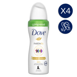 4x100ml Anti-Transpirants Sprays Compressés Dove Déodorant Invisible Dry Protection 48h (Lot de 4x100ml )