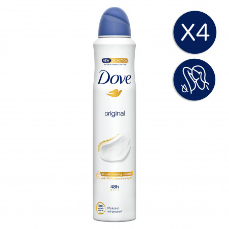 4x200ml Anti-Transpirants Sprays  Dove Déodorant Original Protection 48h (Lot de 4x200ml )