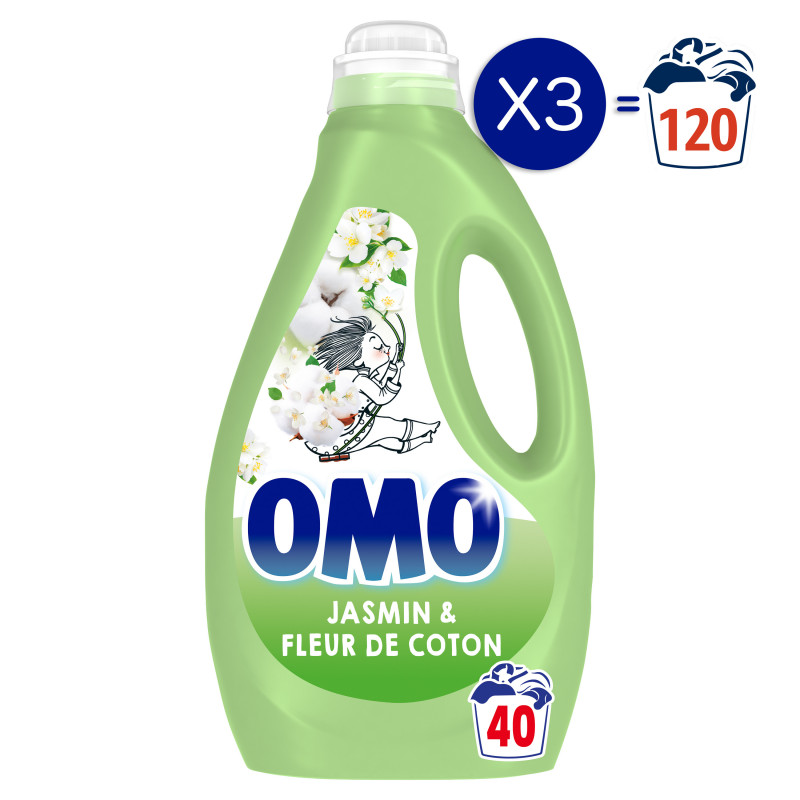 OMO Lessive Liquide 27 Doses Perles de Parfum fleurs des tropiques