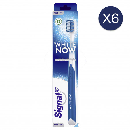 6 Brosses à Dents Signal White Now Medium (Lot de 6 )
