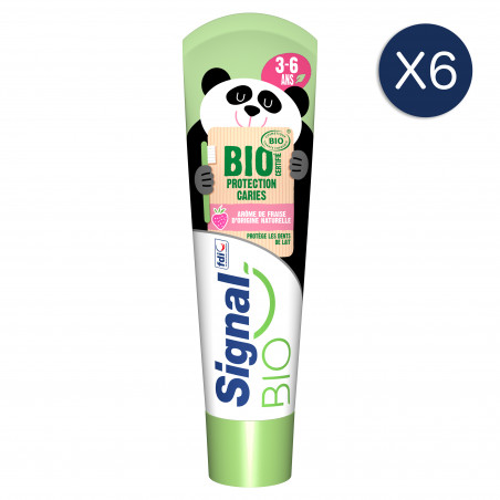 6x50ml Dentifrices Signal Bio Enfants 3 à 6 ans Fraise (Lot de 6x50ml )