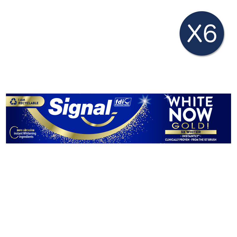 6x75ml Dentifrices Signal White Now Gold (Lot de 6x75ml )
