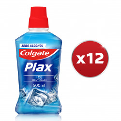 Pack de 12 - Bain de bouche sans alcool Colgate Plax Ice Splash Fraîcheur -...