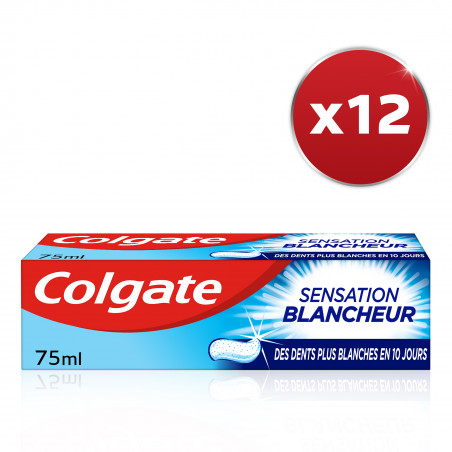 Pack de 12 - Dentifrice Colgate Sensation White - 75ml
