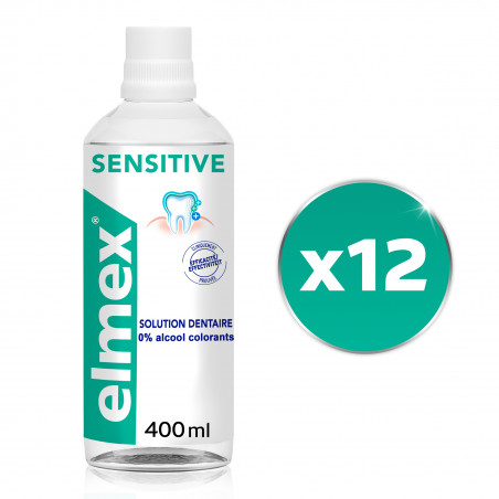 Pack de 12 - elmex - Bain de bouche elmex® Sensitive Dents sensibles - 400ml