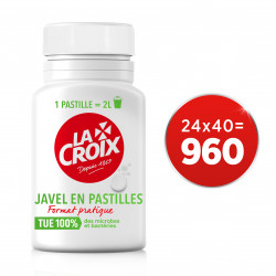 Pack de 24 - Javel en Pastilles LA CROIX Désinfectant . Boite - 40 pastilles