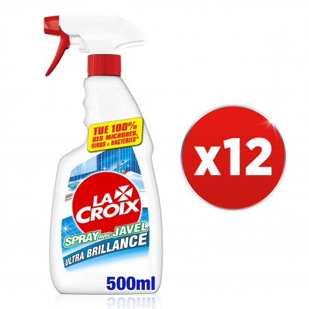 Pack de 12 - La Croix Salle de Bain Spray Désinfectant Javel - 500ml
