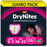 Pack de 4 - DryNites Couche de Nuit pour Fille 3-5 Ans 16-23 kg x 16 Couches