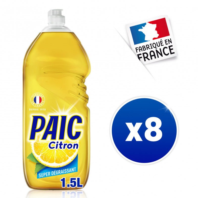 Lot de 8 Liquides Vaisselles Paic Citron - Origine Naturelle