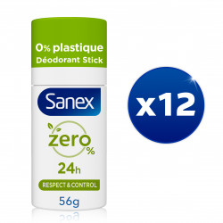 Pack de 12 Déodorants solides Sanex Zéro 0% Respect & Control - 56g