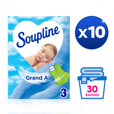 Pack de 10 - Soupline Sachets Armoire Grand Air - Boîte de 3 Pack de 10 - Soupline Sachets Armoire Grand Air - Boîte de 3