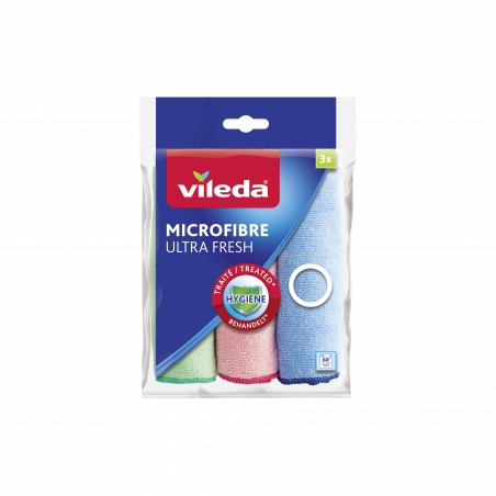 Vileda - Pack de 8 - Lavette Microfibre ultra fresh x3