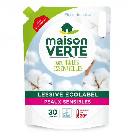 Maison Verte Lessive -  Peaux sensibles recharge 1.8L 30 lavages