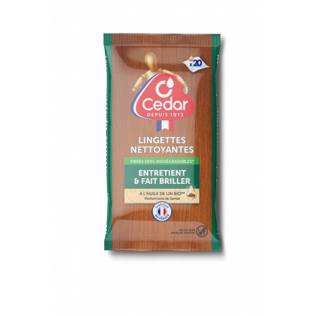 O'Cedar Lingettes Nettoyantes bois x20